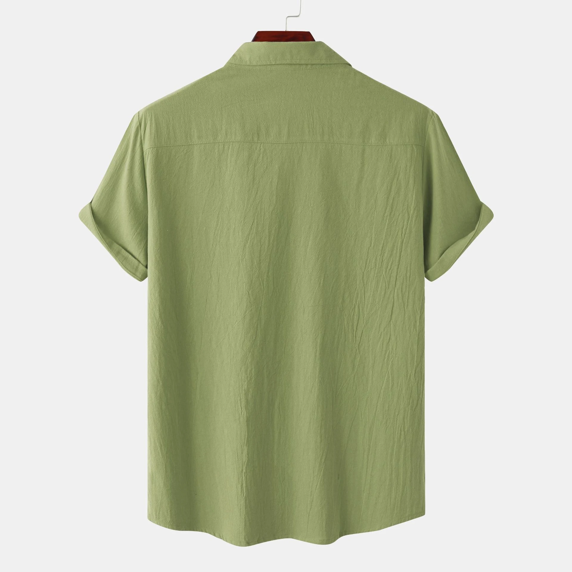 Title 11, New Mens Linen Short Sleeve Shirt Square Colla...