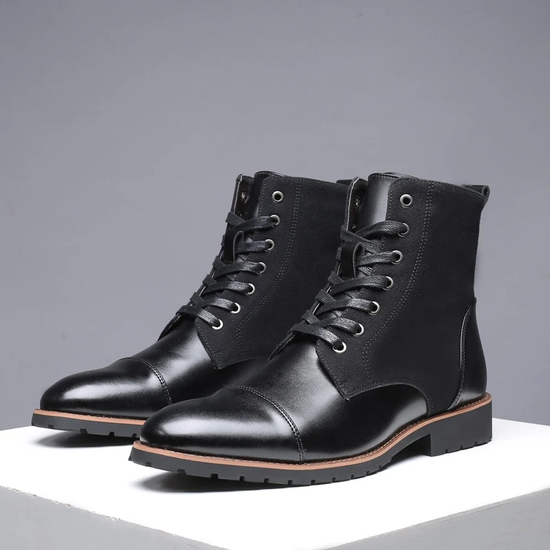 Title 10, Mens pointed warm Martin boots with velvet top...