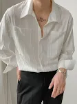 Camisa masculina de manga longa, cor sólida, moderna e estilosa. Perfeita para um visual casual e confortável. Adicione estilo ao seu guarda-roupa. — foto 2