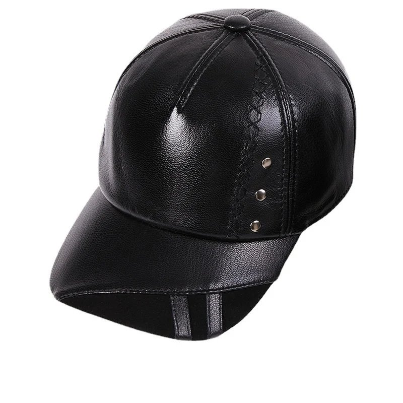 Title 5, Casual Sheepskin Korean Style Baseball Cap Genu...