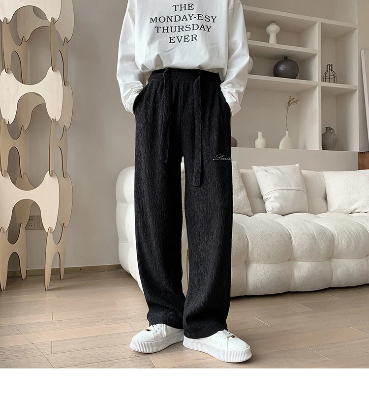 Title 6, Muške plisirane ležerne pantalone, ledena svila...
