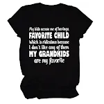 T-shirt casual a manica corta "Favorite Child" semplice, perfetto per un look rilassato e informale, ideale per l'uso quotidiano. — foto 4