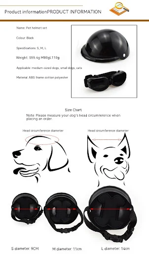 Title 1, PET Helmet Dogs And Cats Outing Motorcycle Cap ...