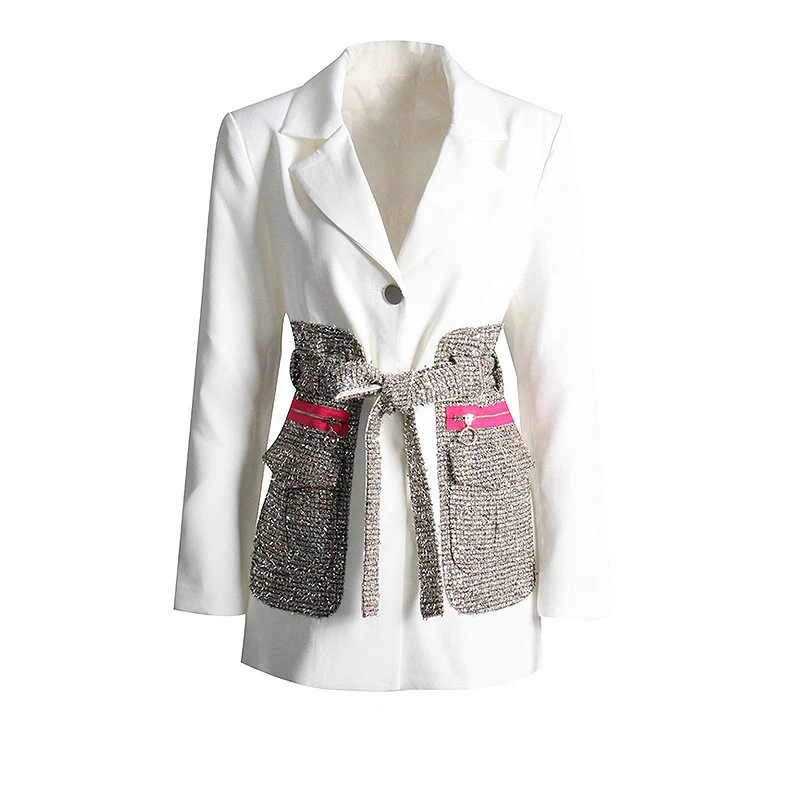 Title 2, Womens Temperament Fashion Stitching Jacket wi...