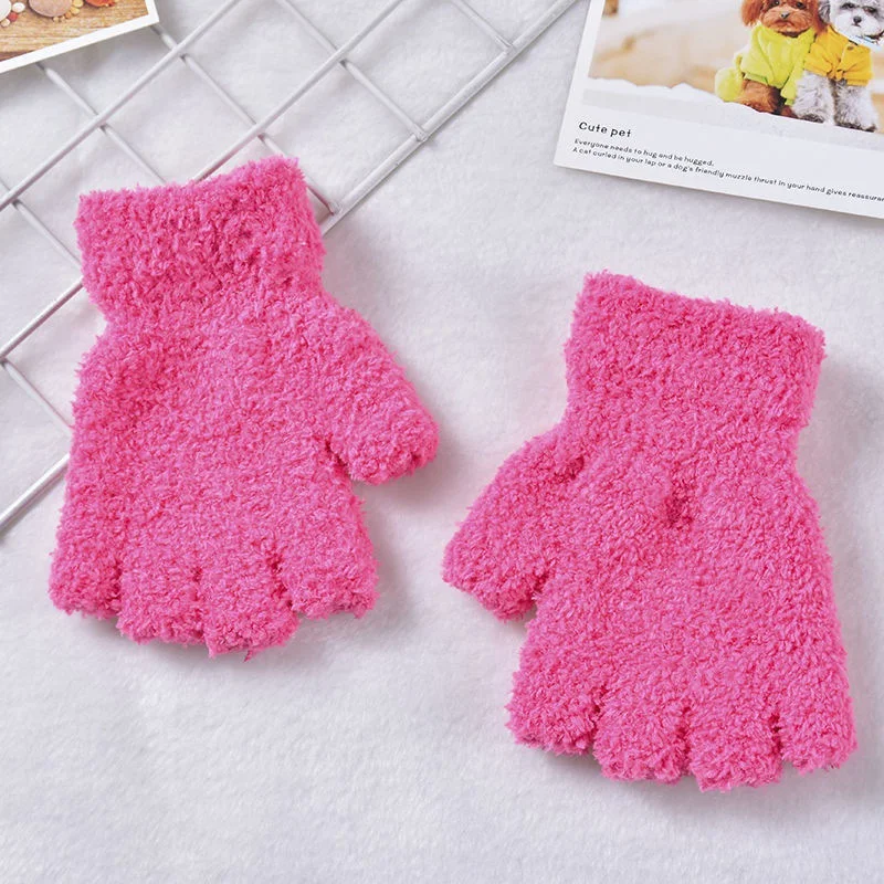 Title 1, Kinder Thermo-Handschuhe, halbe Finger, Samt, K...