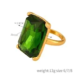 A590 Gold Green Zirconium Ring