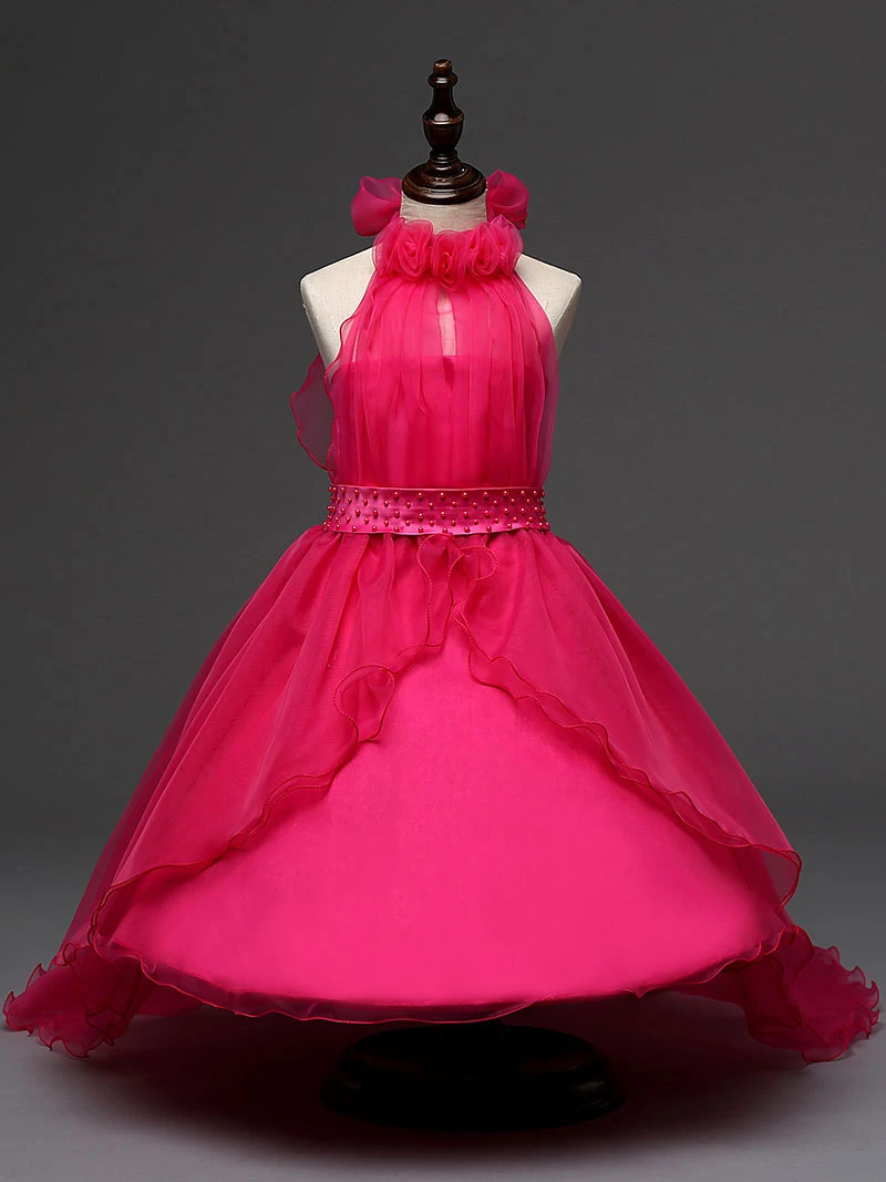 Vestido de princesa infantil, saia para crianças, vestido de noiva com cauda, importado para meninas, ideal para festas, casamentos e eventos especiais. — foto 5