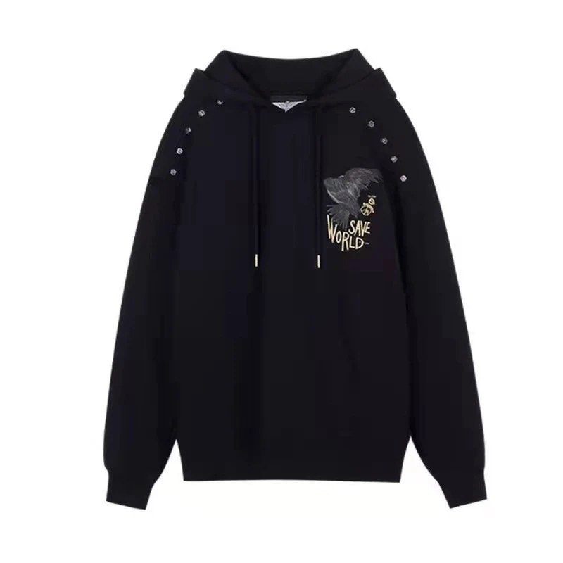 Hooded Sweatshirt With Waterfowl Wings Print and Embroidery. Comfortable and stylish for outdoor adventures and everyday — photo 2