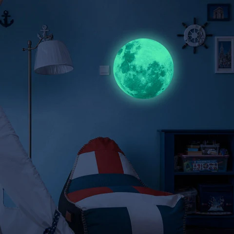 Adesivos de Parede Luminosos Reciclados Lua — foto 2