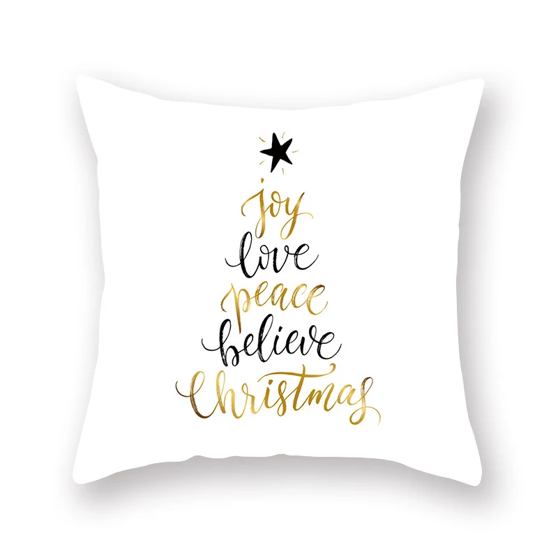 Capa de almofada natalina dourada para casa, perfeita para decorar e criar um ambiente festivo e acolhedor em sua sala de estar. — foto 4
