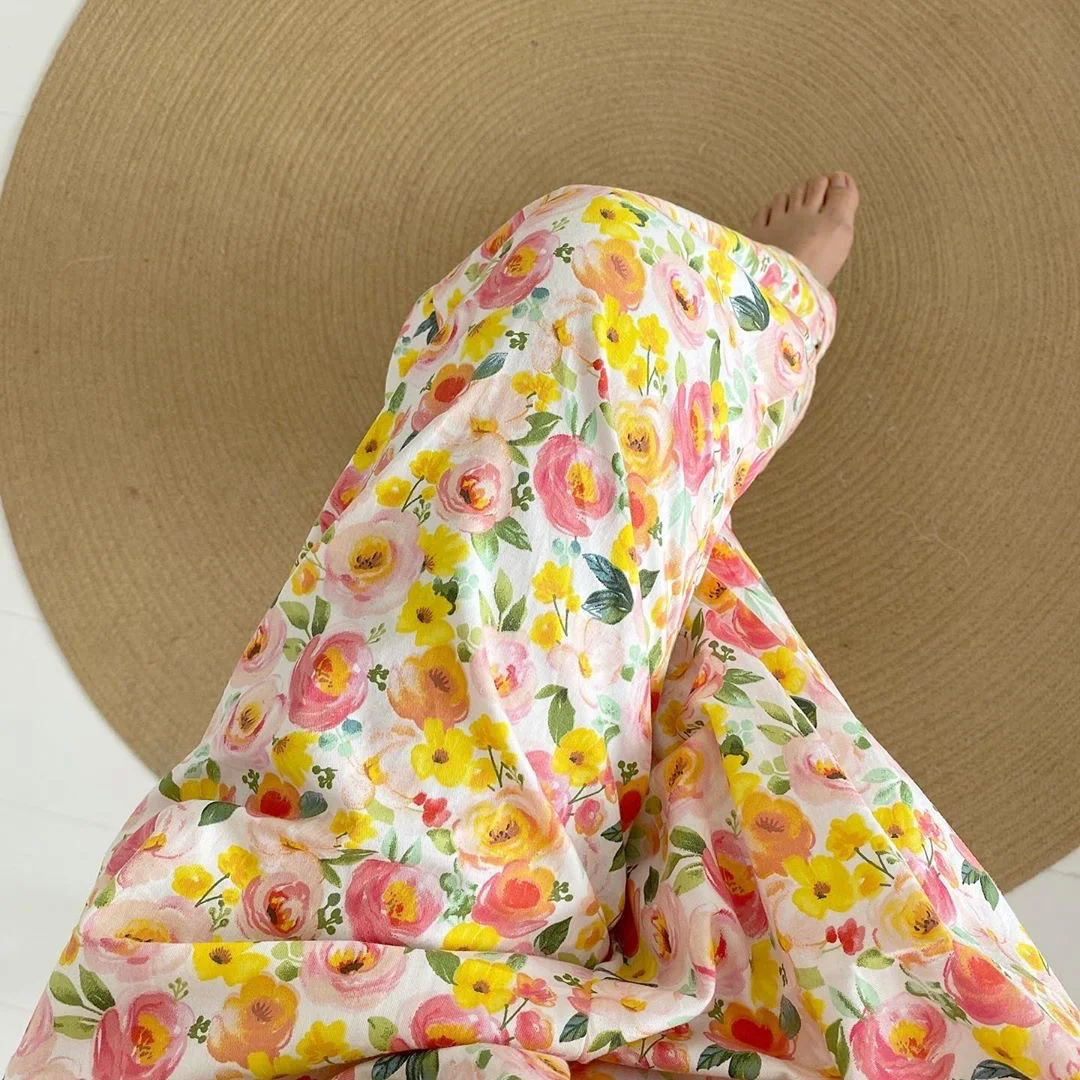 Title 5, Kleine bloemenpyjamabroek geruit van katoen voo...