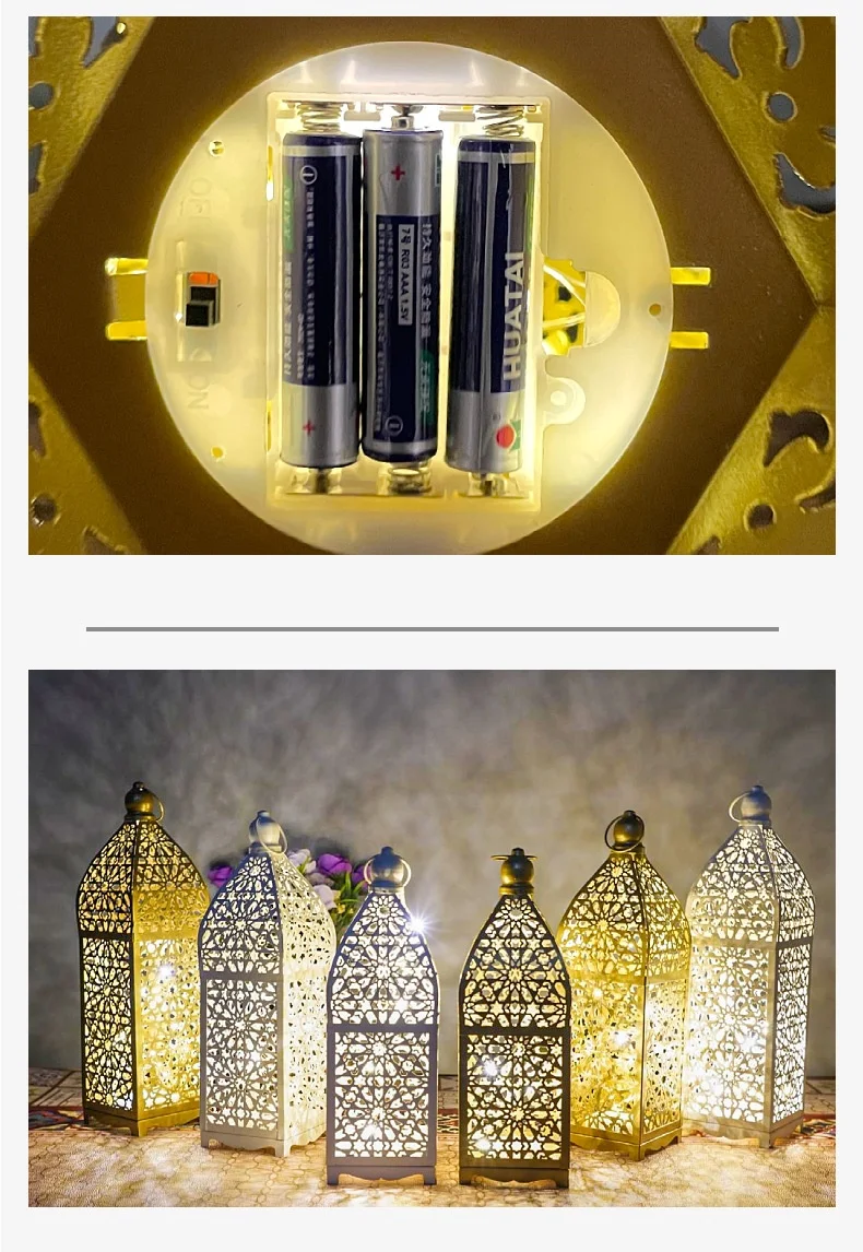 Title 4, LED Iron Style Barn Lantern Hollow Four-corner ...