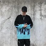Moletom grosso bordado para casais hip-hop, perfeito para o inverno. Conforto e estilo urbano para você e seu amor. — foto 2