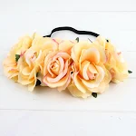 Flor de rosa roja de tela flocada Xinxin para manualidades, tocado de novia, boda, anillo de pelo, ideal para decoración y complementos. — foto 1