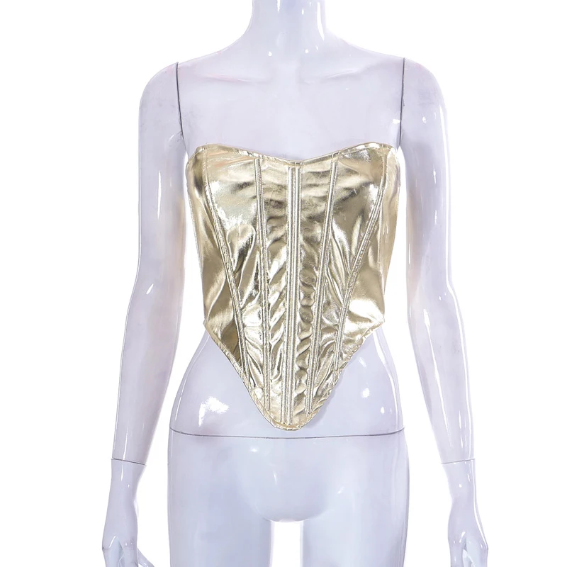 Title 2, Womens Fashionable Metallic Waist Top Enhance ...