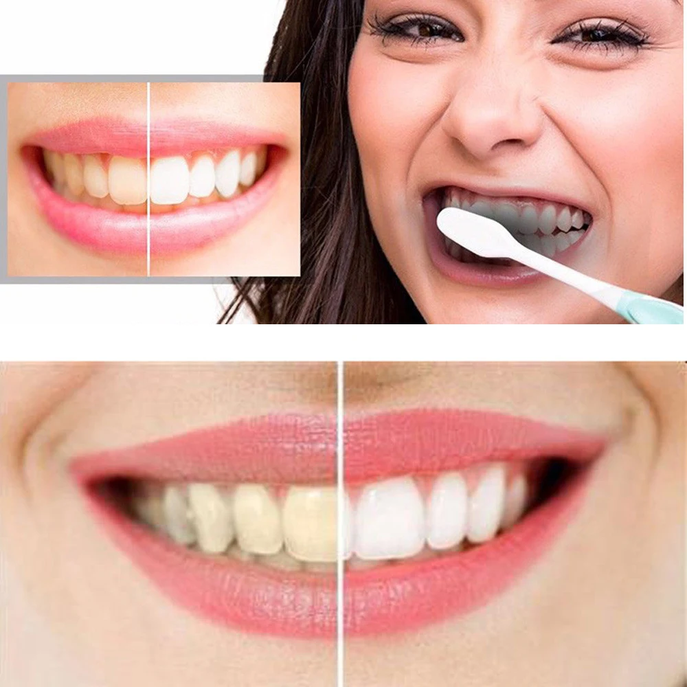 Actieve kool tandbleekpoeder voor wittere tanden. Verwijdert vlekken, verfrist de adem en verzorgt het gebit. Natuurlijke whitening. — foto 4