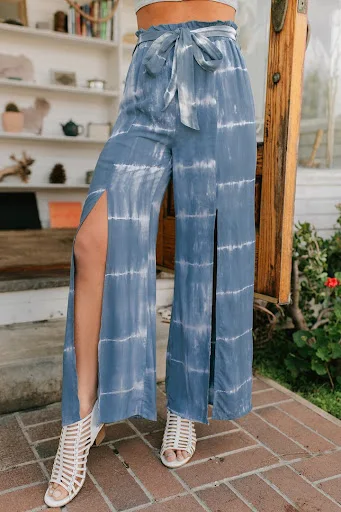 Title 1, Pantalon large à lacets pour femme, imprimé tie...