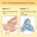 Quebra-cabeça Magic Bean 2 em 1, Cubo Giratório e Fidget Spinner. Jogo STEM Magic Ball para raciocínio. Presente perfeito. — foto 2
