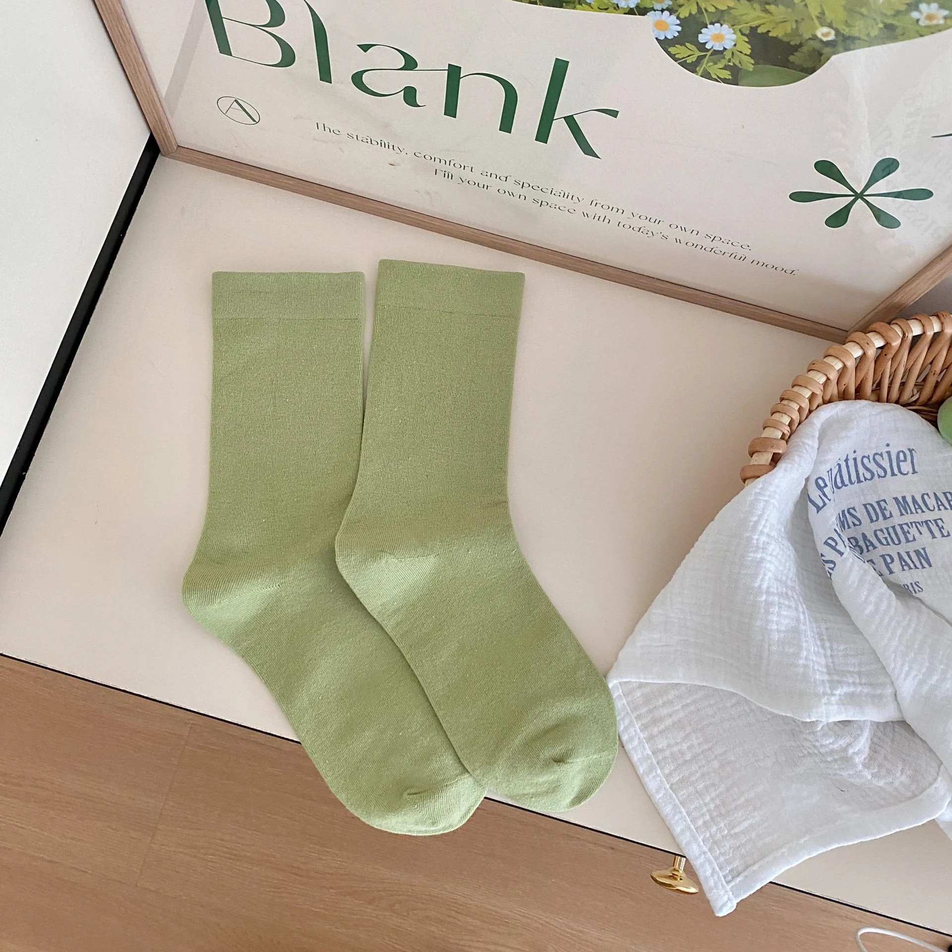 Women's Fashion Pure Cotton Mid-calf Socks, soft, breathable, and comfortable. Everyday wear perfect. Experience the nat — photo 46