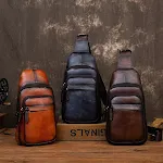 Borsa Messenger Retro Uomo in Vera Pelle Bovina Top Layer Stile Classico e Resistenza per Uomini Moderni Perfetta per Lavoro e Quotidiano Ampia e Confortevole — foto 1