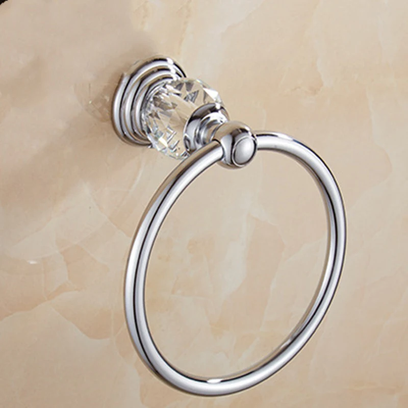 Title 3, European Style Silver Crystal Towel Rack Set To...