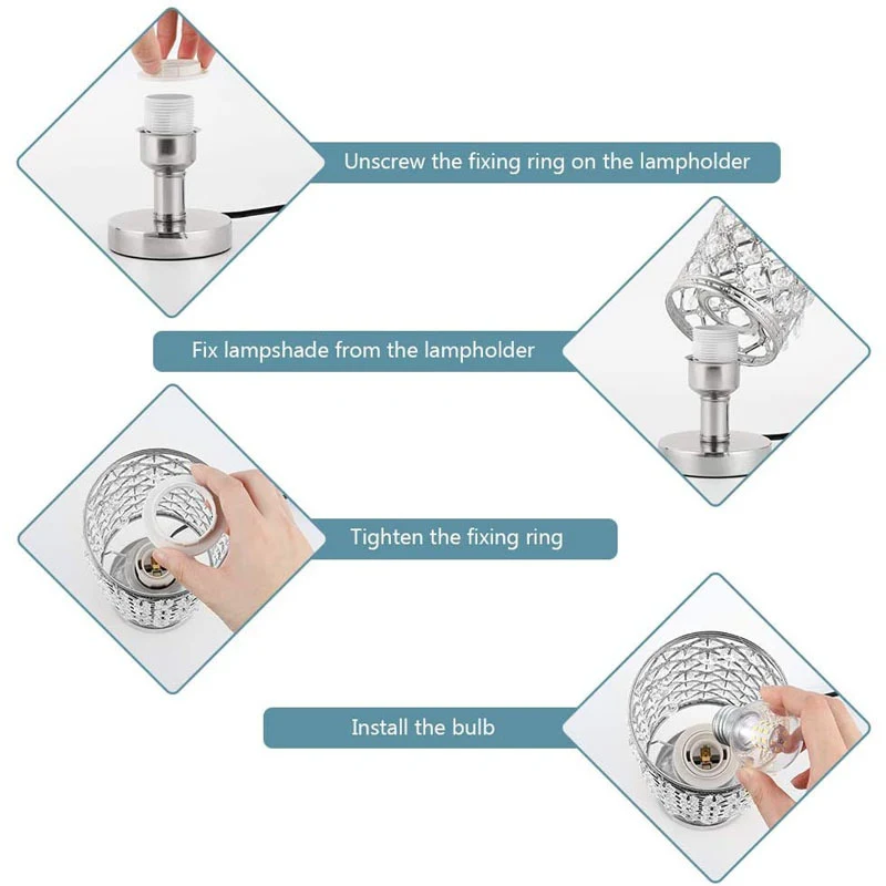 Title 9, New Modern Crystal Table Lamp for Bedroom and L...