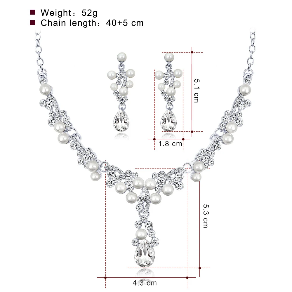 Conjunto de colar e brincos elegante de liga, diamantes e cristal, duas peças, para um visual sofisticado e radiante. — foto 19