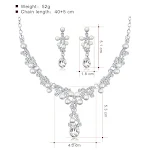 Conjunto de colar e brincos elegante de liga, diamantes e cristal, duas peças, para um visual sofisticado e radiante. — foto 19