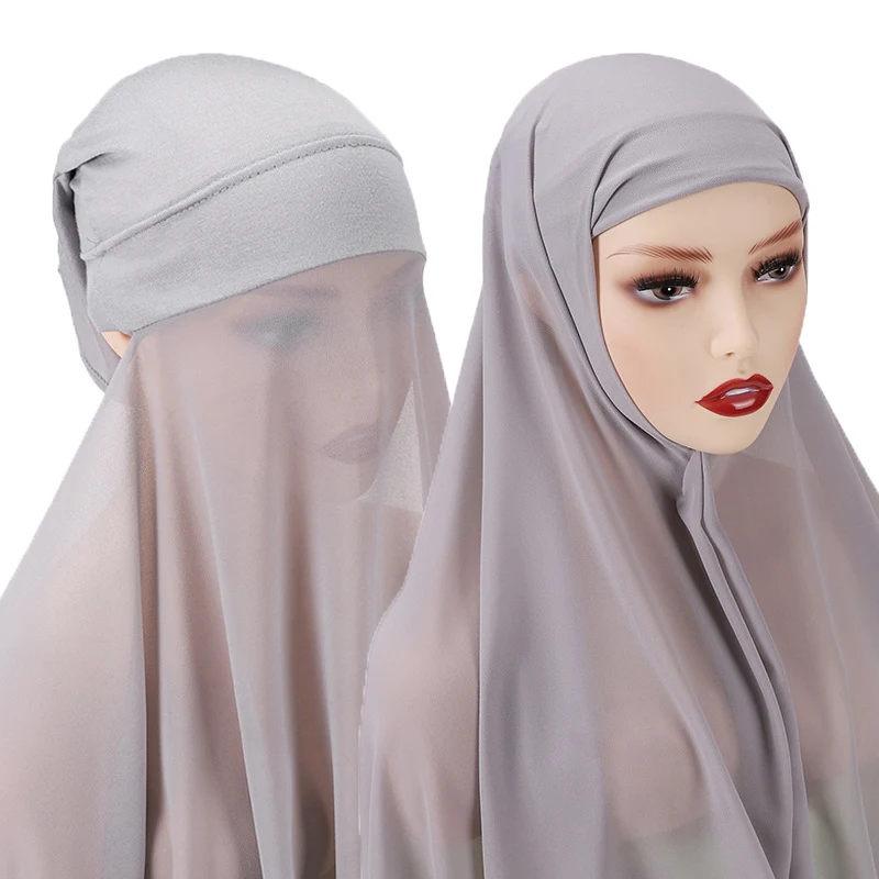 Title 5, Veiled Muslim Ladies Chiffon Turban Scarf Set. ...
