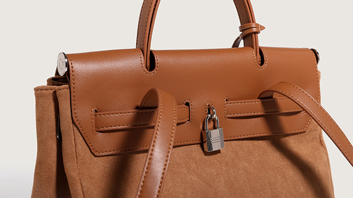 Title 8, Bolsa Outono Nova Feminina Retro Lona e Couro D...