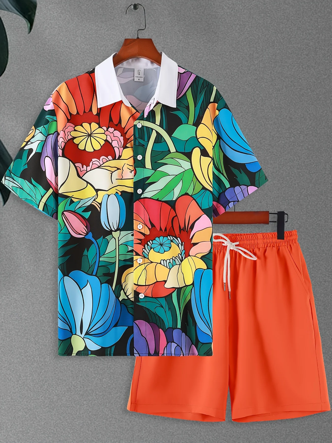 Conjunto de Camiseta de Manga Curta Masculina Roupas Masculinas Estampadas Conforto e Estilo para o Dia a Dia Tecido Leve e Fresco Perfeito para o Verão — foto 10