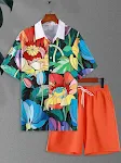 Conjunto de Camiseta de Manga Curta Masculina Roupas Masculinas Estampadas Conforto e Estilo para o Dia a Dia Tecido Leve e Fresco Perfeito para o Verão — foto 10