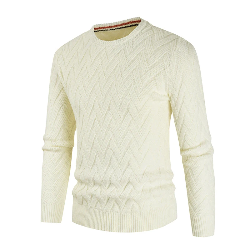 Title 8, Mens Sweater Solid Color Round Neck Slim Fashi...