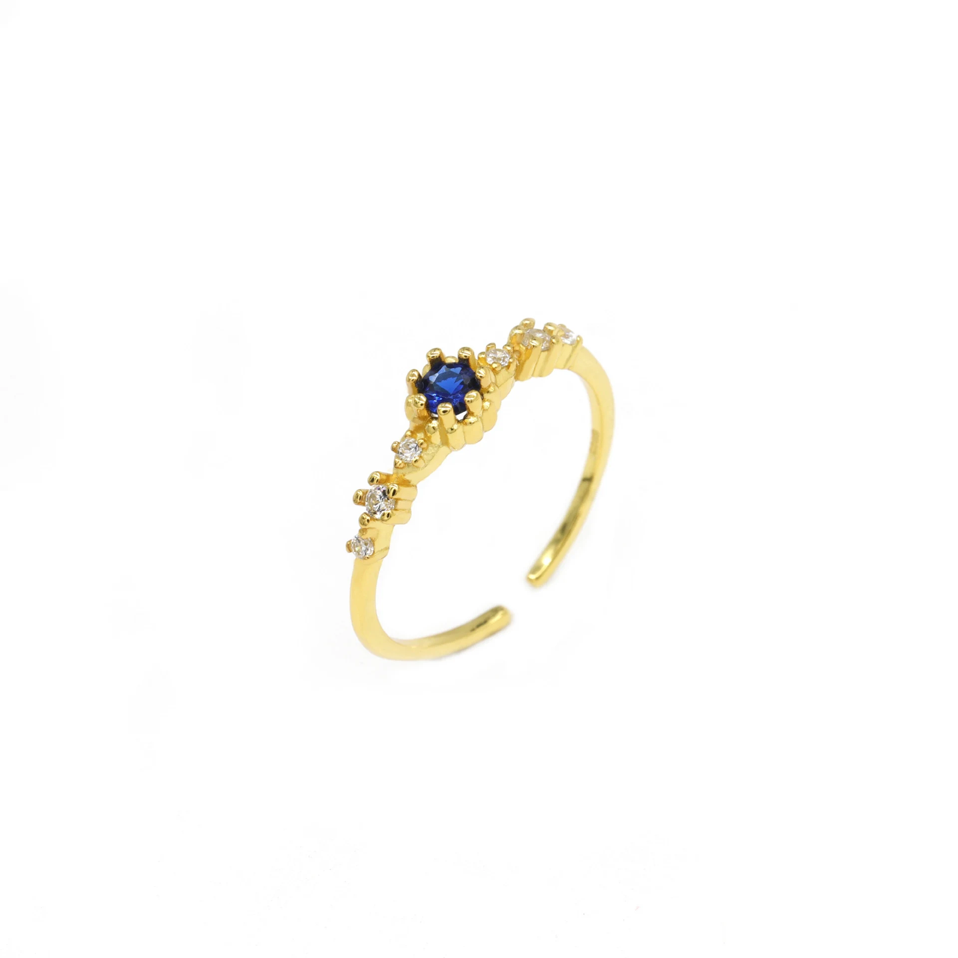 Anel Feminino Vintage com Zircônia Azul Joia de Moda Design Clássico Elegante Presente Ideal para Ocasiões Especiais Noivado Casamento — foto 9