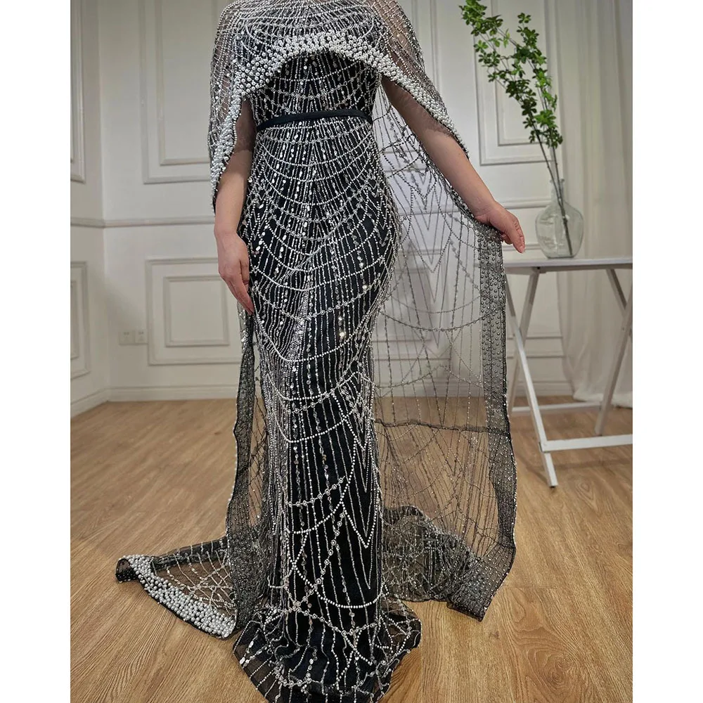 Title 20, Vestido longo com cauda e pérolas, luxo e elegâ...