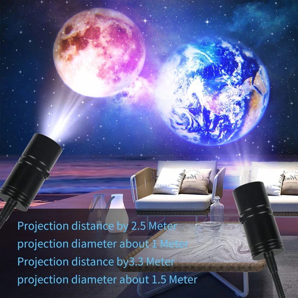 Title 3, 2 in 1 Star Projector Earth and Moon Projection...