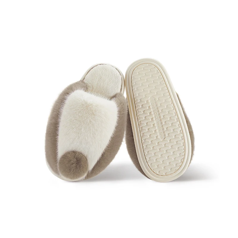 Women's thick-soled warm non-slip plush slippers, providing ultimate comfort and safety for indoor wear during cold seas — photo 4