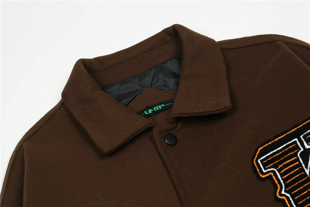 Title 3, Mens embroidered PU leather sleeve stitching b...