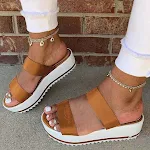 Sandálias de verão femininas, moda com sola grossa estilo "bolo esponja", numeração grande, chinelos confortáveis para o verão — foto 4