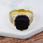 Anel masculino Noble Vintage Gold de aço inoxidável, adorno elegante, perfeito para um visual sofisticado e marcante — foto 8