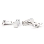 Abotoaduras Retangulares de Metal Brilhante para Camisa de Punho Francês Masculino e Feminino Acessório de Moda Clássico — foto 1