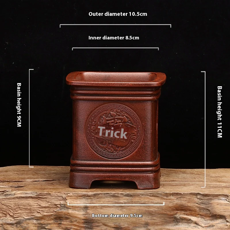 Vaso de areia roxa clássico quadrado em formato de garrafa e palito para mesa, perfeito para decorar e cultivar plantas. — foto 16