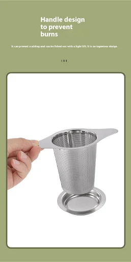 Title 7, 304 Stainless Steel Binaural Tea Filter With Bo...