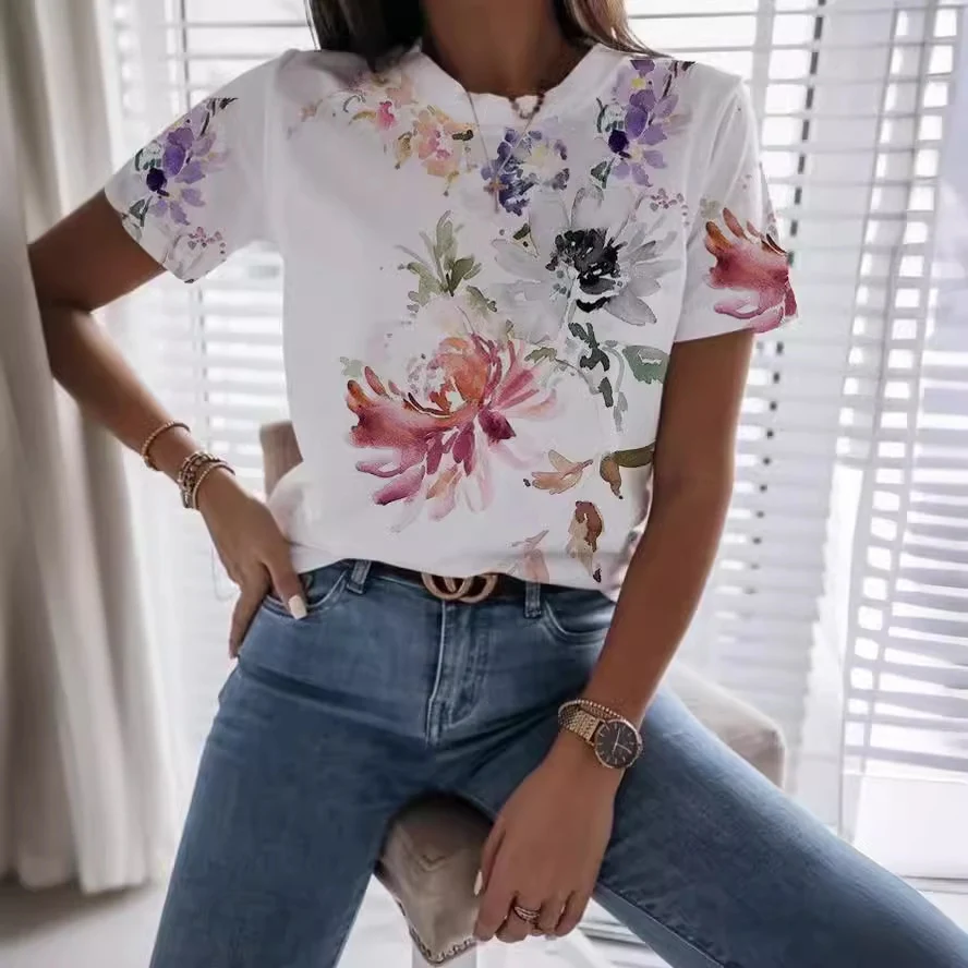 Women's American-style Retro Short Sleeve T-shirt — photo 10