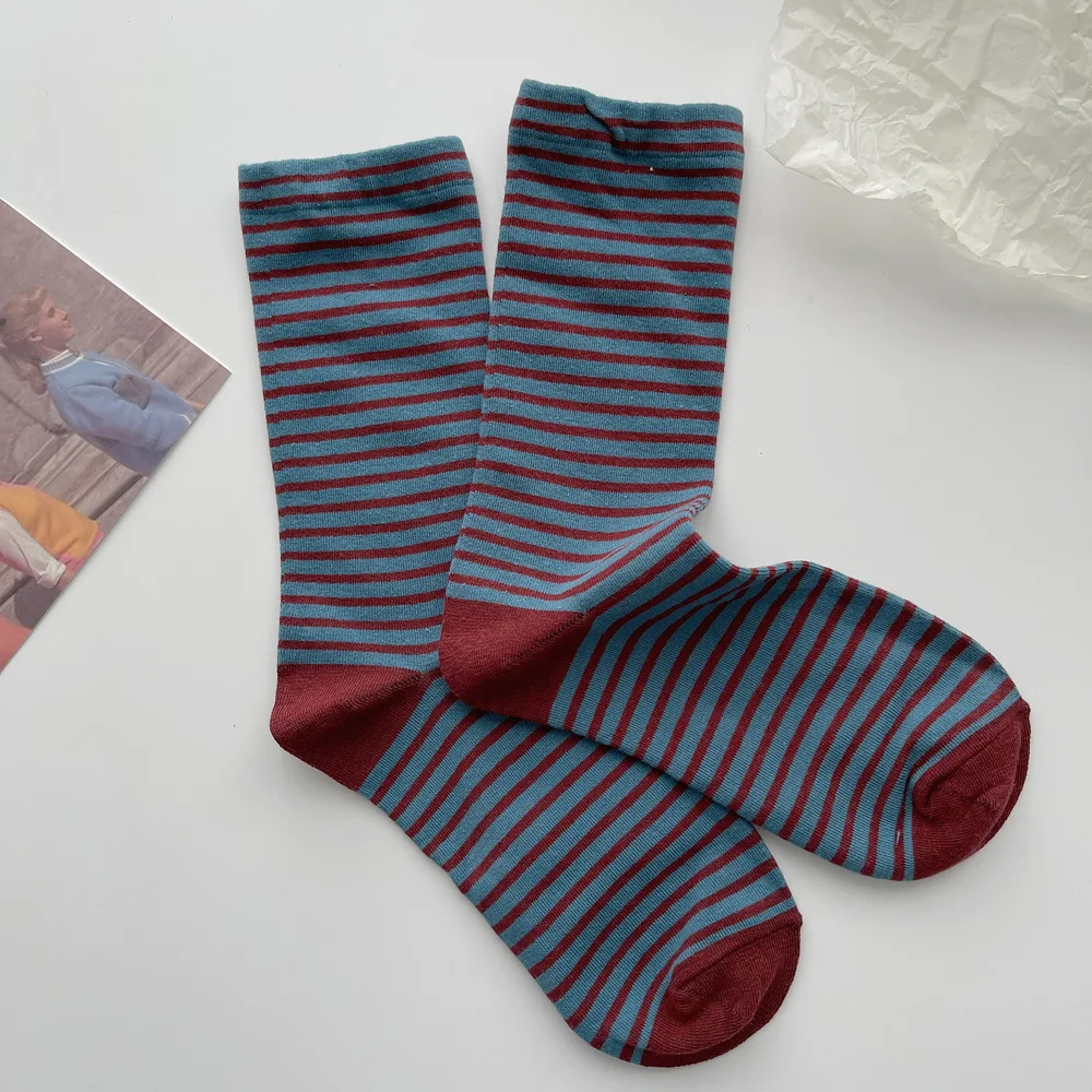Vintage Stripe Women's Contrast Color Tube Socks Comfortable and Stylish Retro Socks for Women, Perfect for Everyday Wea — photo 16