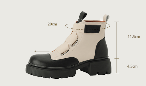 Title 2, Botas Martin Femininas de Couro Retro Francês c...