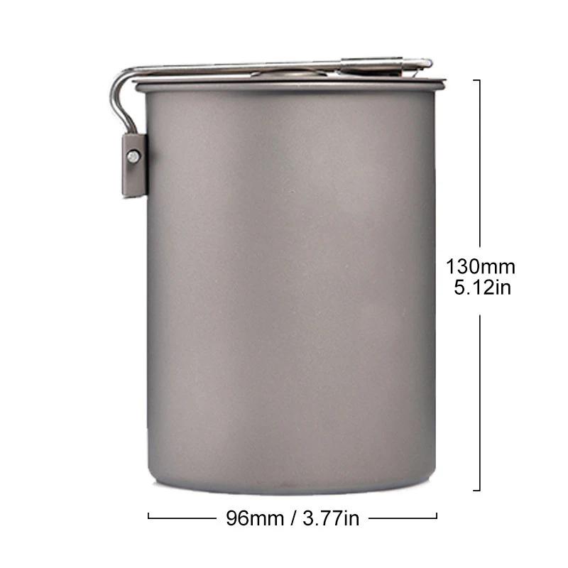 Title 4, 900ML Pure Titanium Camping Pot. Lightweight, d...