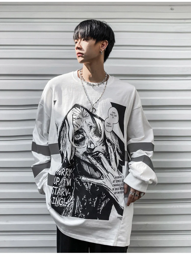 Gothic Long Sleeve Printed T-shirt Men — photo 5