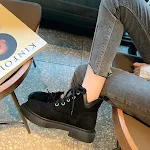 New All Match Frosted Short Boots Khaki Plus Cashmere Boots For Children. Stylish and warm footwear, perfect for winter — photo 3