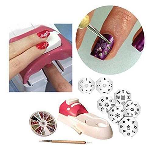 Impressora de unhas portátil DIY ferramenta de estampagem de arte de unhas máquina de impressão de decoração de esmalte conjunto de carimbo de unhas para design de unhas — foto 6
